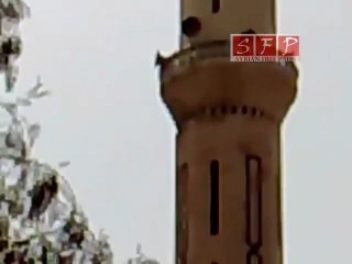 ‫حماة قصف مأذنة مسجد السرجاوي أول رمضان 1-8-2011