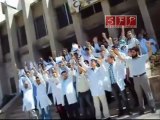حلب اعتصام صامت في مشفى حلب الجامعي 7-8-2011