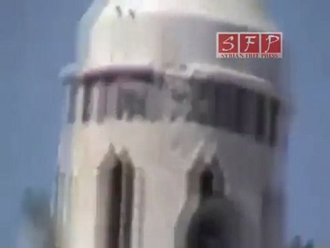 فري برس| تلبيسة استهداف مأذنة مسجد علي بن ابي طالب 12-8-2011