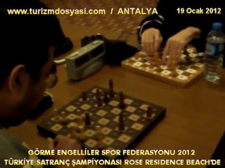 GÖRME ENGELLİLER SPOR FEDERASYONU 2012 TÜRKİYE SATRANÇ ŞAMPİYONASI