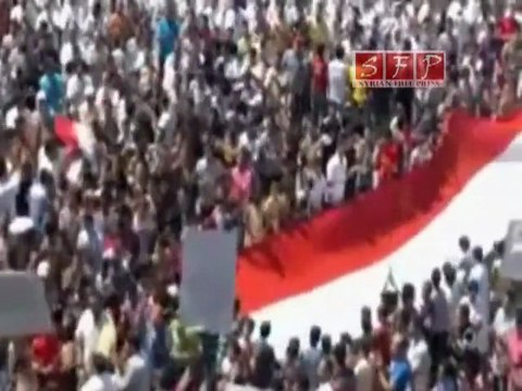 فري برس حوران مدينة بصر الحريرمظاهرات حاشدة في جمعةبشائر النصر 19 8 2011