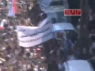 فري برس   حرستا   مظاهرة حاشدة في تشييع الشهيد باسم البيك   20 8 2011