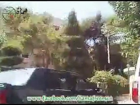 فري برس التواجد الشبيحة والأمن في ساحة العاصي حماة 24 8 2011