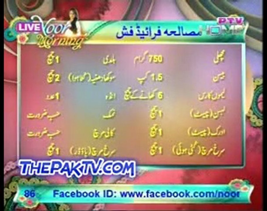 Noor Morning Show By PTV Home - 20th January 2012 -Prt 1
