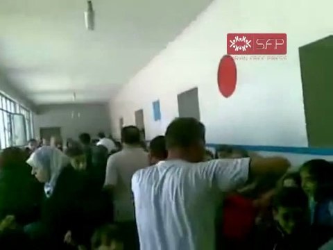 فري برس هجوم الأمن والشبيحة على مدرسة محمود عثمان 20 9 2011