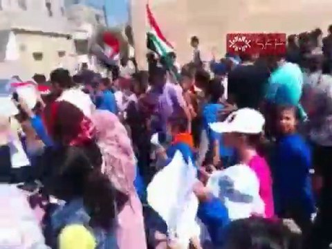 فري برس حمص القصيربداية إطلاق الرصاص على مظاهرة الأطفال 21 9 2011