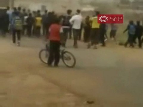 فري برس حوران غباغب مظاهرة طلابية رغم الحصار 28 9 2011