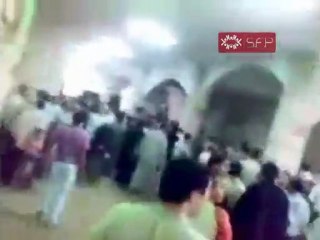 فري برس   حماة جمعة النصر لشامنا ويمننا مقطع طويل لمحاصرة الامن والشبيحة للمصلين في مسجد صلاح الدين جنوب الملعب30 9 2011