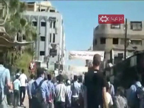 فري برس دمشق دوما مظاهرات الطلاب للمطالبة باسقاط النظام 3 10 2011