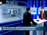 Menacé par Marine Le Pen, Nicolas Sarkozy veut empêcher les petites candidatures à droite