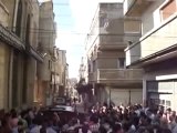 فري برس   حمص باب تدمر زفاف الشهيد محمد فادي عبد القادر كعدة 17 10 2011