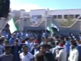 فري برس   مظاهرة خرجت من ثانوية المتنبي بمدينة ادلب 19 10 2011