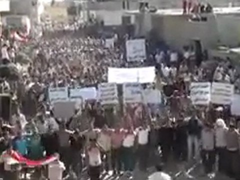 فري برس مظاهرة بالالاف حمص دير بعلبة جمعة شهداء المهلة العربية 21 10 2011