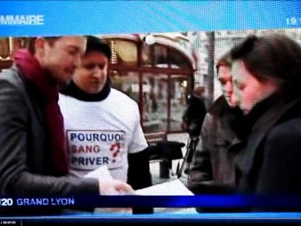 mobilisation lyonnaise pour le don du sang des homosexuels reportage 19/20 régional