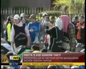 Fas'ta İşsizler Kendini Yaktı