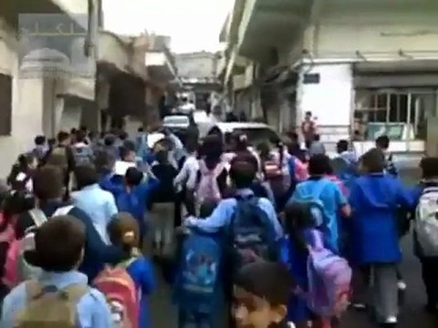 فري برس حمص أشبال تلكلخ مظاهرة طلابية 27 10 2011