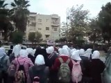 فري برس   مدينة ادلب   مظاهرة حرائر ثانوية العروبة 2 11 2011 ج1