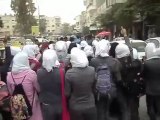 فري برس   مدينة ادلب   مظاهرة حرائر ثانوية العروبة 2 11 2011 ج2