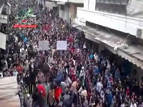 فري برس إدلب بنش مظاهرة حاشدة تلبي مع الحجاج في يوم عرفة 5 11 2011