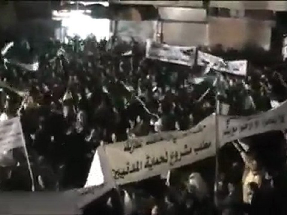 فري برس   حمص مسائية حي الخالدية حمص تريد حماية دولية راااائعة 7 11 2011