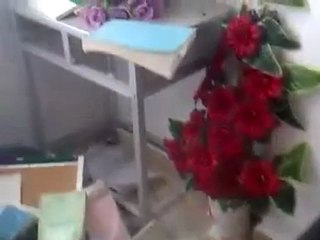 فري برس   طيبة الامام تخريب مخبر الخطاب للتحاليل الطبية 20 11 2011