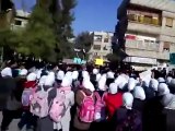 فري برس   مظاهرة طلاب وطالبات عربين في ريف دمشق 22 11 2011