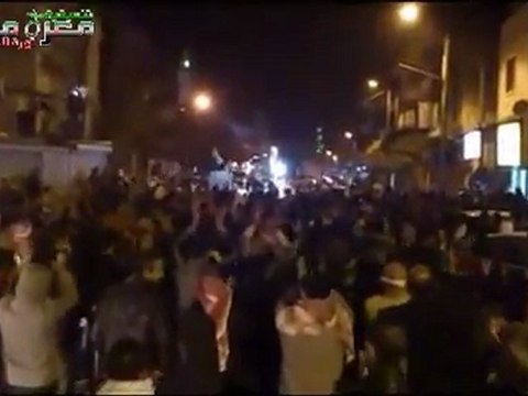 فري برس مظاهرة مسائية حاشدة ادلب معرة مصرين احد عين الحقيقة 27 11 2011