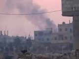 فري برس   حمص   ديربعلبة   تصاعد اعمدة الدخان جراء القصف العشوائي 29 11 2011