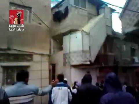 فري برس دمشق ركن الدين مظاهرة جامع سعيد باشا رغم التشبيح 9 12 2011