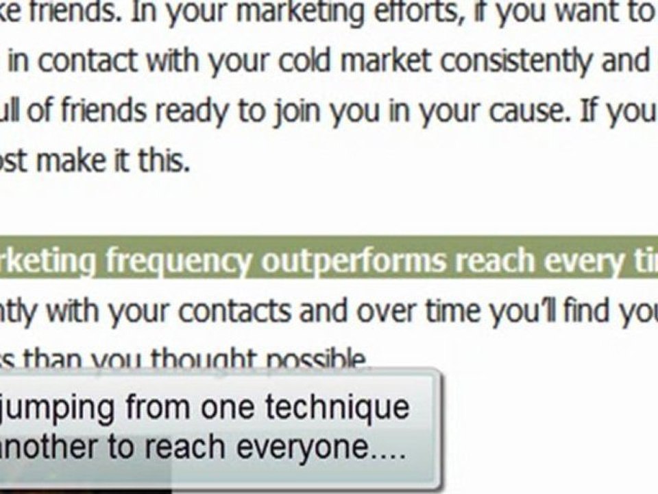 MLM Prospects: Constant, Frequent Action LEADS TO OverABUNDANT LEADS