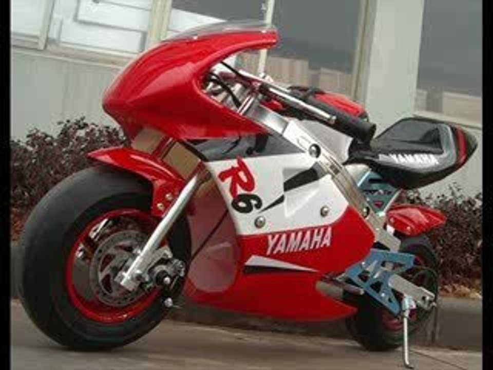 Burning a tire of Pocket bike