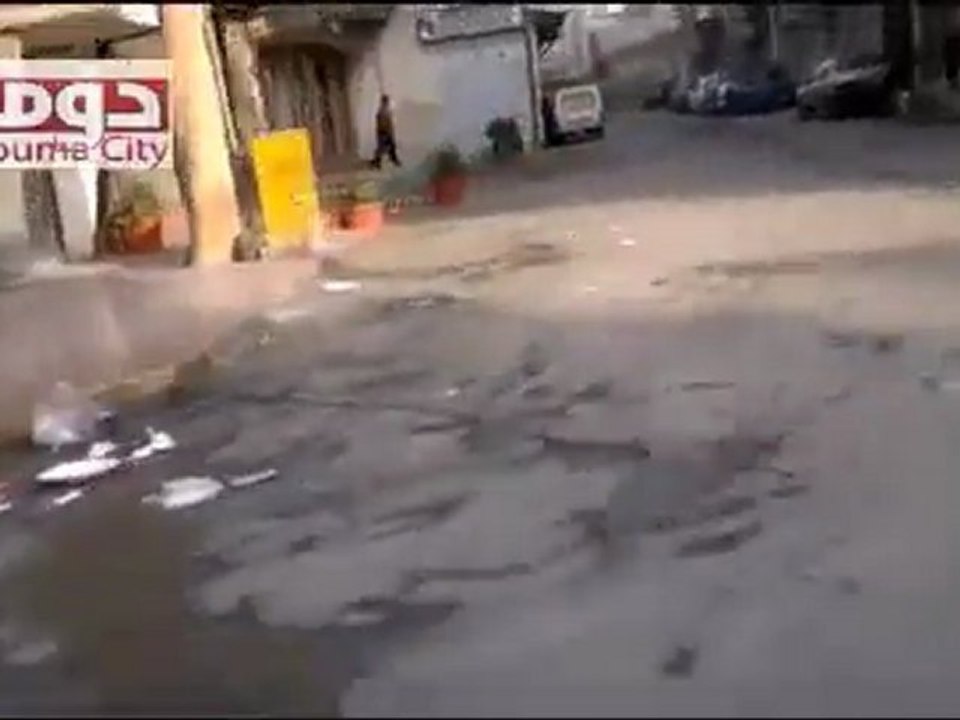 فري برس   ريف دمشق دوما اضراب الكرامة شارع الجلاء بجمعة الزحف الى ساحات الحرية 4 1 2012 ج1