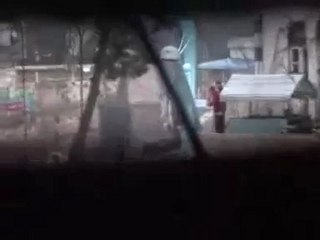 فري برس   حماة عناصر الأمن و الشبيحة على سطح مبنى الحزب القديم 5 1 2012