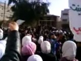 فري برس   ريف دمشق عربين مظاهرة طلابية منادية بإسقاط النظام 11 1 2012
