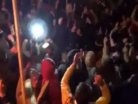 فري برس دمشق كفرسوسة مظاهرة مسائية حاشدة جامع الفاتح 19 1 2012