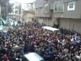 فري برس   ريف دمشق زملكا تشييع الشهيد المجند عرفان الكردي الذي قضى على يد عصابات الأسد لرفضه اطلاق النار على المدنين العزل في حماة 8 12 2011 ج3