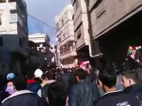 فري برس ريف دمشق مدينة سقبا مظارة حاشدة جمعة اضراب الكرامة 9 12 2011
