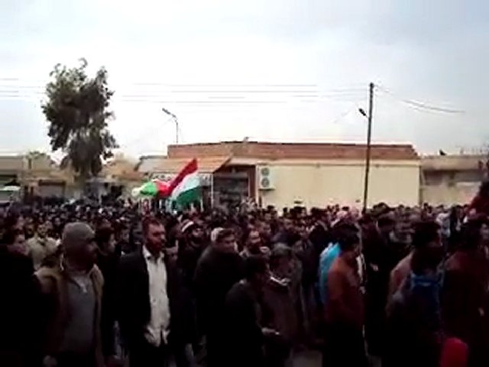 فري برس   سرى كانيه راس العين   الحسكة  جمعة اضراب الكرامة 9 12 2011