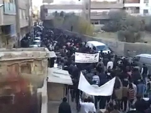 فري برس ريف دمشق زملكا تشييع الشهيد محمد علي 10 12 2011