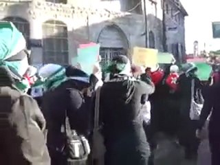 فري برس ريف دمشق الزبداني المظاهرة النسائية الصامتة 10 12 2011