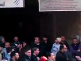 فري برس   مشاركة احرار مدينة الكسوة في تشييع الشهيدة هالة المنجد في حي الميدان 19 12 2011