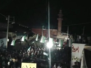 فري برس   حلب  عندان  مظاهلاة متأخرة ليلا نصرة لادلب 19 12 2011 ج1