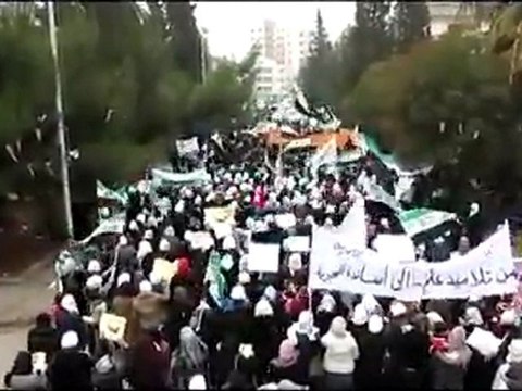 فري برس حمص الإنشاءات أحرار و حرائر و طلاب و طالبات الجامعات السوري شايف حالو 19 12 2011