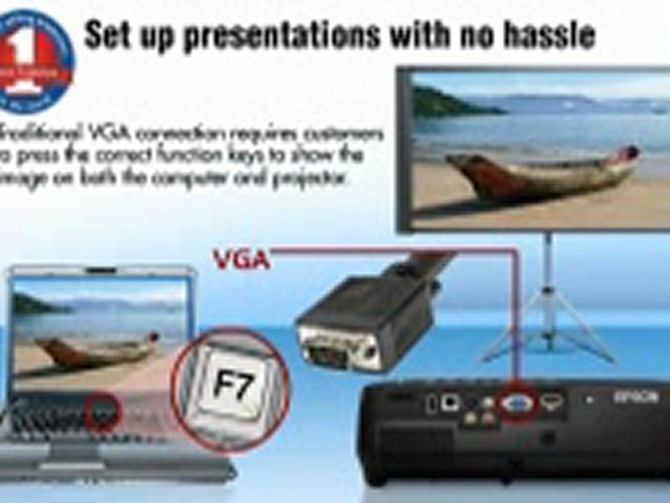 Epson EX70 3LCD Multimedia Projector, WXGA, 2000 Lumens