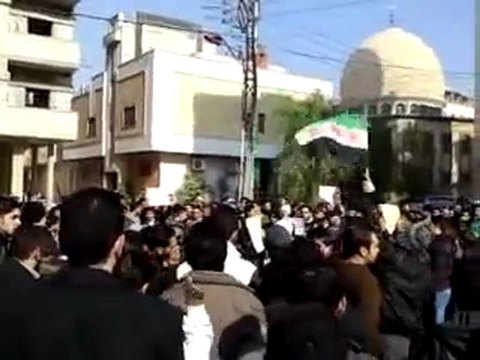 فري برس دوما مظاهرة جامع الهدى جمعة بروتوكول الموت 23 12 2011