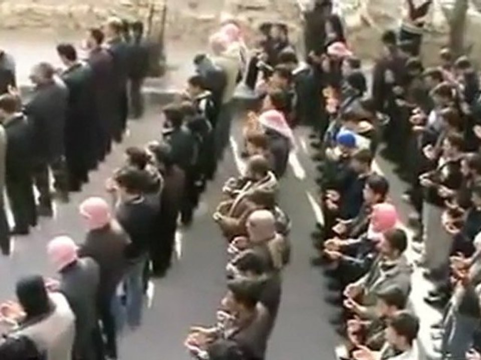 فري برس   رنكوس القلمون ريف دمشق صلاة الغائب على الشهداء 23 12 2011 ج1