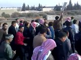فري برس   اطلاق نار أثناء تشييع الشهيد فراس عودة في قرية سكرة حمص 30 11 2011
