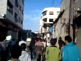 فري برس   مظاهرة لأطفال حي القدم الدمشقي خرجت من مسجد في الحي