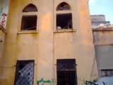 فري برس   حماة كفرزيتا اثار قصف مخفر البلدة من قبل ميليشيات بشار قبل الانسحاب الى اطراف البلدة 26 12 2011