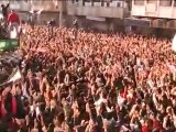 فري برس   حمص حي الخالدية أعتصام في ساحة الحرية بمشاركة احياء حمص قسم الثوااار بقيادةالبطل عبد الباسط الساروت راااائع 27 12 2011